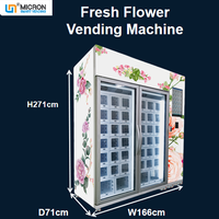 Distributeurs automatiques de fleurs télécommandés à économie d'énergie avec système de réfrigération pour magasin de fleurs sans pilote