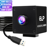 Cámara USB 3.0 de Alta Velocidad ELP 20MP, 4K 30FPS, 3840P 27.5FPS, Sin Distorsión, Gran Angular, para Win/Linux/Mac, con Controlador Gratuito