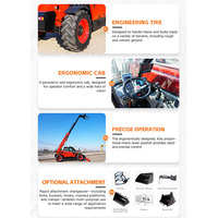 Chariot télescopique 4x4, chariot élévateur télescopique, 3500 kg, 9600 mm, 85 kW, diesel, pour le stockage de conteneurs, de palettes et de marchandises en entrepôt