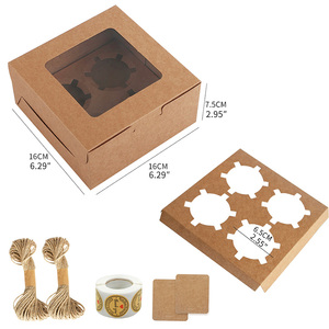 Caja de galletas para pasteles, pasteles, dónuts, para fiesta de cumpleaños, ceremonia de boda, paquete de <span class=keywords><strong>4</strong></span> cajas para hornear magdalenas, venta al por mayor - Product Image 2