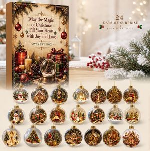 Christmas Ornament <b>Advent</b> <b>Calendar</b> Mini Snow Globe Decorations Holiday Countdown Surprise Gift <b>Box</b> for Family - Product Image 1