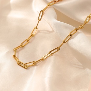 Collar Gargantilla <span class=keywords><strong>de</strong></span> Cadena <span class=keywords><strong>de</strong></span> Acero Inoxidable Chapado en <span class=keywords><strong>Oro</strong></span>, Joyería Minimalista <span class=keywords><strong>de</strong></span> Acero Titanio Resistente al Agua con Certificado REACH - Product Image 6