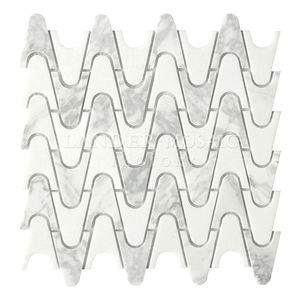 Bianco de mármol blanco de carrara <span class=keywords><strong>precio</strong></span> cocina backsplash azulejos de mosaico - Product Image 1