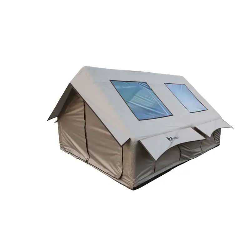 خيمة هوائية QX 12M خارجية من قماش الكانفا للتخييم قابلة للنفخ للشتاء فاخرة مصنوعة من خشب الكاكي
