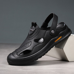 Men's Summer <b>Sandals</b> Perforated Breathable Rubber Outsole EVA Midsole Outdoor <b>Closed</b> <b>Toe</b> Driving Shoes - Product Image 2