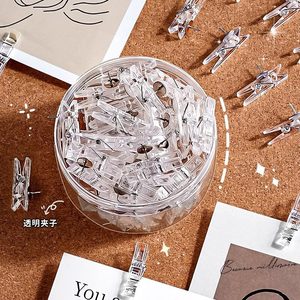 Mini pinces à photos transparentes, 100 pièces, pour accrocher au mur, décoration de la maison, guirlandes lumineuses, utilisation en maternelle, Design minimaliste - Product Image 1