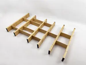 Pembagi laci bambu dapat diatur dengan 12 sisipan pengatur laci dapur