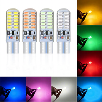 Ampoules LED T10 24SMD en gel de silice, clignotantes, pour feux de signalisation, feux de positionnement, feux stop, feux de recul pour la sécurité des véhicules