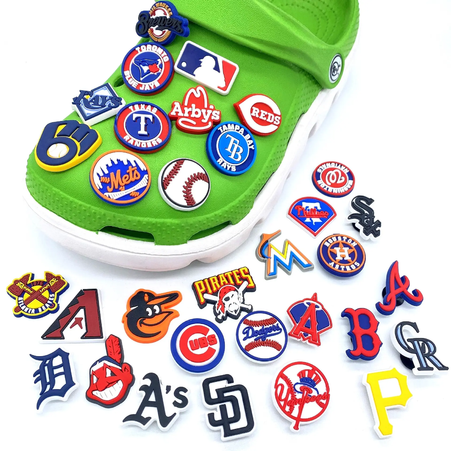 Baseball team shoe charms houston LOGO baseball shoe charm sports team clogs charms accessories