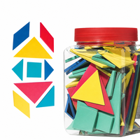 Set Puzzle Tangram Busa EVA Magnetik 112Pcs Balok Bangunan Bentuk Geometris untuk Edukasi Anak