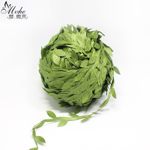 Meng Weihe Artificial <b>Willow</b> Leaves Garland 200m Polyester Fabric Wedding Outdoor Decor DIY <b>Wreath</b> Props - Product Image 5
