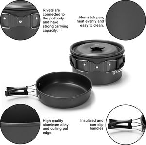 Kit <span class=keywords><strong>de</strong></span> cuisine <span class=keywords><strong>de</strong></span> <span class=keywords><strong>camping</strong></span> extérieur économique 15-en-1 : casseroles, bouilloires et ustensiles pour le <span class=keywords><strong>camping</strong></span> et les voyages - Product Image 3