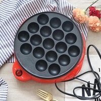 Mesin panggang listrik, alat memasak profesional Chibi Maruko 110V/220V, pembuat Takoyaki gurita