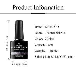 Msruioo 8ml bán vĩnh viễn véc ni ngâm UV LED Nail Gel nhiệt gel sơn móng tay nhiệt độ thay đổi màu sắc gel móng tay - Product Image 2