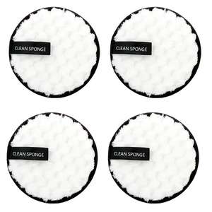 Éponge à maquillage en microfibre réutilisable et <span class=keywords><strong>lavable</strong></span>, lingettes démaquillantes, serviette nettoyante pour le visage, disques doux, double couche - Product Image 1