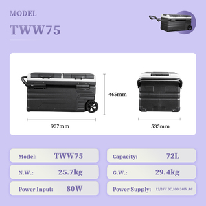 Refrigerador Solar de Doble Puerta TWW75, Refrigerador Solar para Camping, Refrigerador Doméstico para Helados - Product Image 3