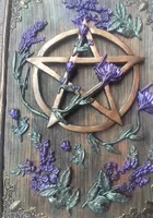 Carnet d'ombres livre de sorcières carnet de croquis Motif pentagramme fleurs sauvages édité avec de grands Pigments fait à la main