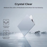 Étui rigide transparent brillant en plastique cristallin pour MacBook Neo 13 Air 13.6/13 Pro 14/16 Air 15 Retina 13