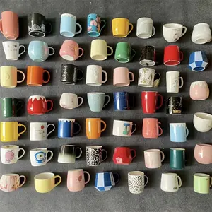 Cheapest Ceramic Porcelain Various Design Stock Coffee Tea Soup Mugs Cups Stock Full Container Bulk Sell By Ton