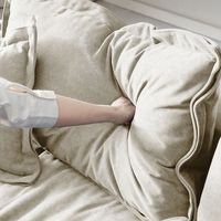 Sofá en Forma de L de Diseño Moderno y Creativo de Lujo, Sofá de Salón Color Crema con Área de Descanso, Conjunto de Sofá Esquinero en Forma de L para el Hogar