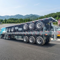 Semi-remorque plateau robuste 2, 3 ou 4 essieux, pour conteneurs 20FT, 40FT, 45FT, capacité de transport 30 à 80 tonnes