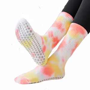 wholesale custom unisex grip yoga pilates socks no slip tie dye yoga socks Woven Sports Socks