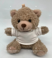Songshan jouets personnalisé pas cher Mini LOGO ours en peluche peluches 11cm Kwaii peluche sac décor ours en peluche t-shirt jouet porte-clés