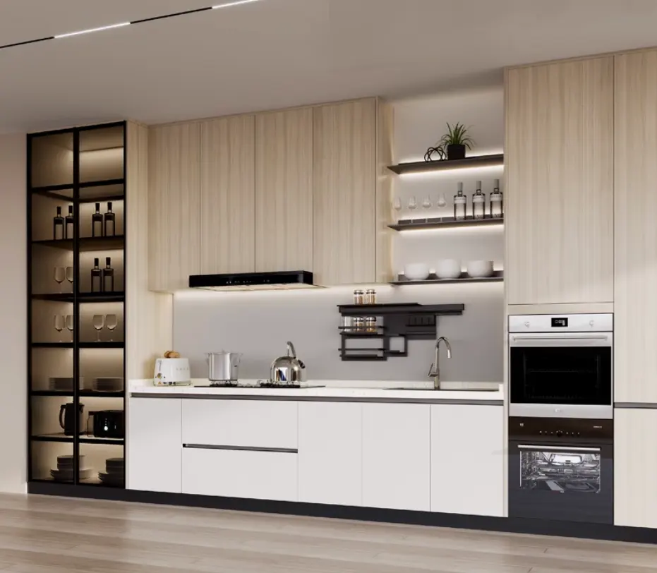 Realizzato su ordinazione mobili per mobili telaio in alluminio per armadio da cucina per cucina di design per la casa