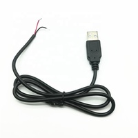 Câble d'alimentation USB personnalisé avec connecteur USB-A vers extrémité ouverte 12V