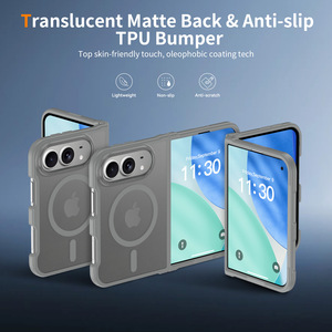 เคสโทรศัพท์แบบพับได้แม่เหล็กสำหรับ iPhone 18 Duo ป้องกันแรงกระแทก ผลิตจาก TPU และ PC ผิวด้าน ป้องกันบานพับ - Product Image 2
