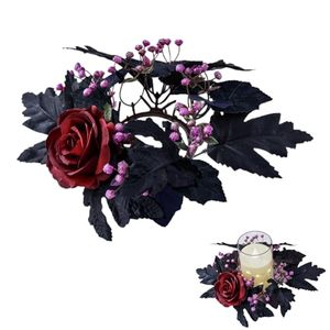 Guirlandes de bougies artisanales en polyester à l'effigie de roses simulées pour Noël, Halloween, Thanksgiving, Nouvel An, la Saint-Valentin, la remise des diplômes - Product Image 1