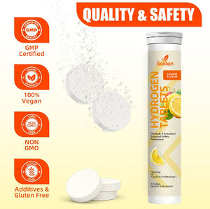 Compresse Effervescenti OEM da 15 Pezzi con Etichetta Privata, Gusto Limone, per Acqua Idrogenata Molecolare H2 con Creatina, NAC e Resveratrolo - Product Image 5