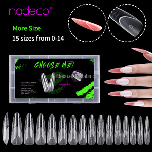 เล็บปลอมทรงอัลมอนด์ยาวแบบฝรั่งเศส 3 <span class=keywords><strong>มิติ</strong></span> รูปทรงวงรี คุณภาพสูง แบบสองชั้น ความกว้าง 15 ขนาด - Product Image 2