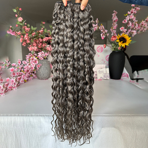 Extensions de <span class=keywords><strong>cheveux</strong></span> indiennes vierges non traitées, 100% cuticules alignées, 1B gris <span class=keywords><strong>sel</strong></span> <span class=keywords><strong>et</strong></span> <span class=keywords><strong>poivre</strong></span>, couleur naturelle, vague naturelle - Product Image 2