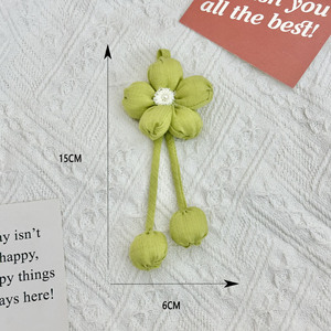 Broche de Flor de Tela Pequeña de Cinco Pétalos con Perla Hecha a Mano, Accesorios de Ropa para Niños, Sombreros y Maletas de Primavera - Product Image 4