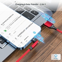 Câble de données magnétique rotatif à 540 degrés 1M 3FT 5A à charge ultra-rapide DC pour ordinateur portable, compatible Type-C et appareils Android, en alliage de zinc
