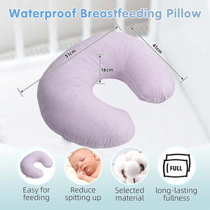 Cojín Impermeable de <span class=keywords><strong>Lactancia</strong></span> Materna, Cojín de Alimentación de Algodón Suave para Niños Pequeños, Almohada con Forma de Pecho de Felpa Rellena Rosa - Product Image 4