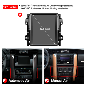 HFMidia Autoradio 12,1 pouces avec écran vertical, lecteur multimédia vidéo Bluetooth pour Toyota Fortuner 2016-2021, CarPlay sans fil, lecteurs auto - Product Image 6