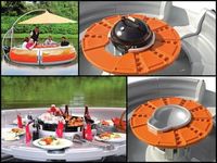 Bateau barbecue beignet électrique de luxe personnalisé avec table et sièges pour une fête en famille