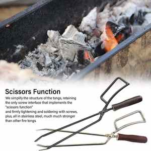 <span class=keywords><strong>Pince</strong></span> à charbon de <span class=keywords><strong>bois</strong></span> en fer pour camping en plein air, cisailles pour feu de camp, barbecue, <span class=keywords><strong>bois</strong></span> de chauffage, accessoires pour ensembles de cheminée - Product Image 6