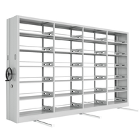 Sistema de Estanterías Metálicas Compactas Manuales de Alta Resistencia con Manivela, Estanterías de Almacenamiento Denso para Archivos de Oficina