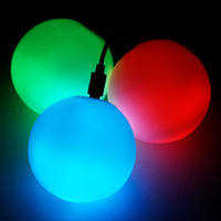 Balle de jonglage en plastique lumineuse ARYDA LED 65 mm avec câble de charge USB pour jeu parent-enfant nocturne en extérieur, emballage en sac en filet