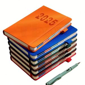 Academic <b>A5</b> A6 Logo Customized Pocket Pu Leather <b>Diary</b> Custom Elastic Band Hardcover Budget Notebook - Product Image 1