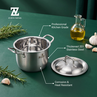 Zhenneng Nouveau Style Marmite à Soupe et à Bouillon en Acier Inoxydable, compatible Induction, avec Couvercle