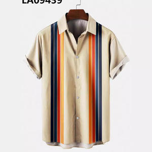 Chemise hawaïenne en coton pour homme, à manches courtes, <span class=keywords><strong>d</strong></span>écontractée, confortable, à imprimé 3D, boutonnée, en gros - Product Image 2