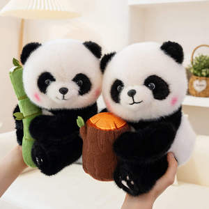 Petit oreiller en peluche chat noir et blanc, ours Boba, super doux, avec rembourrage en coton PP, jouets pour enfants, cadeaux - Product Image 1
