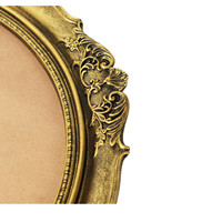 Cornice Rotonda in Legno Ecologico Stile Retrò Oro Antico Personalizzata per Esposizione Foto in Soggiorno