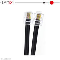 Câble de raccordement téléphonique plat RJ11 Cat3 noir 6P4C 1 pied 2 mètres 3 mètres