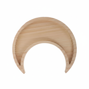 Bandeja Decorativa de Madera con Diseño de Luna y Estrella para Eid, Plato para Servir Comida, Bandeja para Aperitivos y Galletas, Decoración para el Hogar en Ramadán - Product Image 1