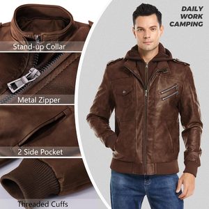 Chaqueta de Motocicleta Negra <span class=keywords><strong>para</strong></span> Hombre, Cuero Sintético PU, Chaqueta Premium Personalizada OEM ODM, Ropa Exterior al por Mayor <span class=keywords><strong>para</strong></span> Todas las Temporadas, Uso Casual - Product Image 4